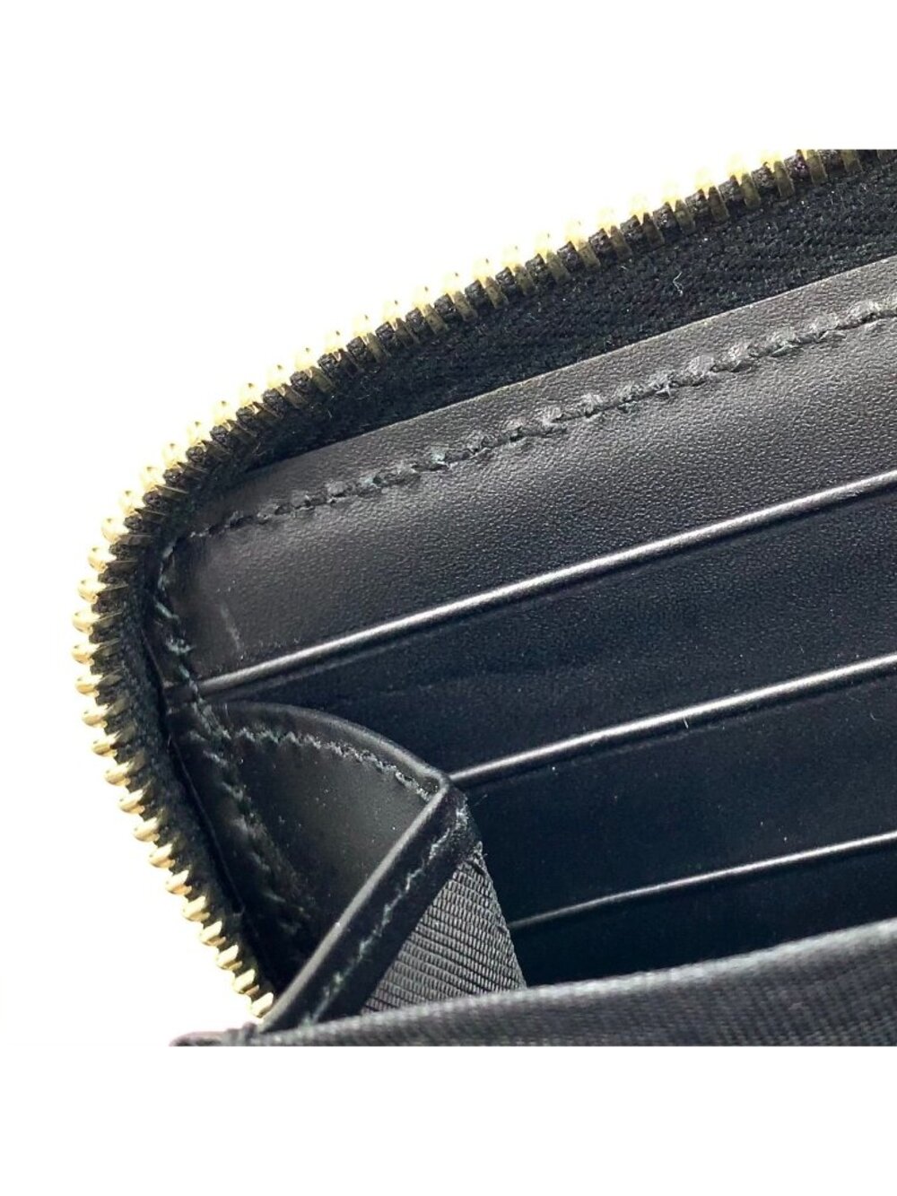 Gucci Guccissima Sherry Line Zip Around Leather Black Multicolor Wallet Silver - Picture 10 of 15